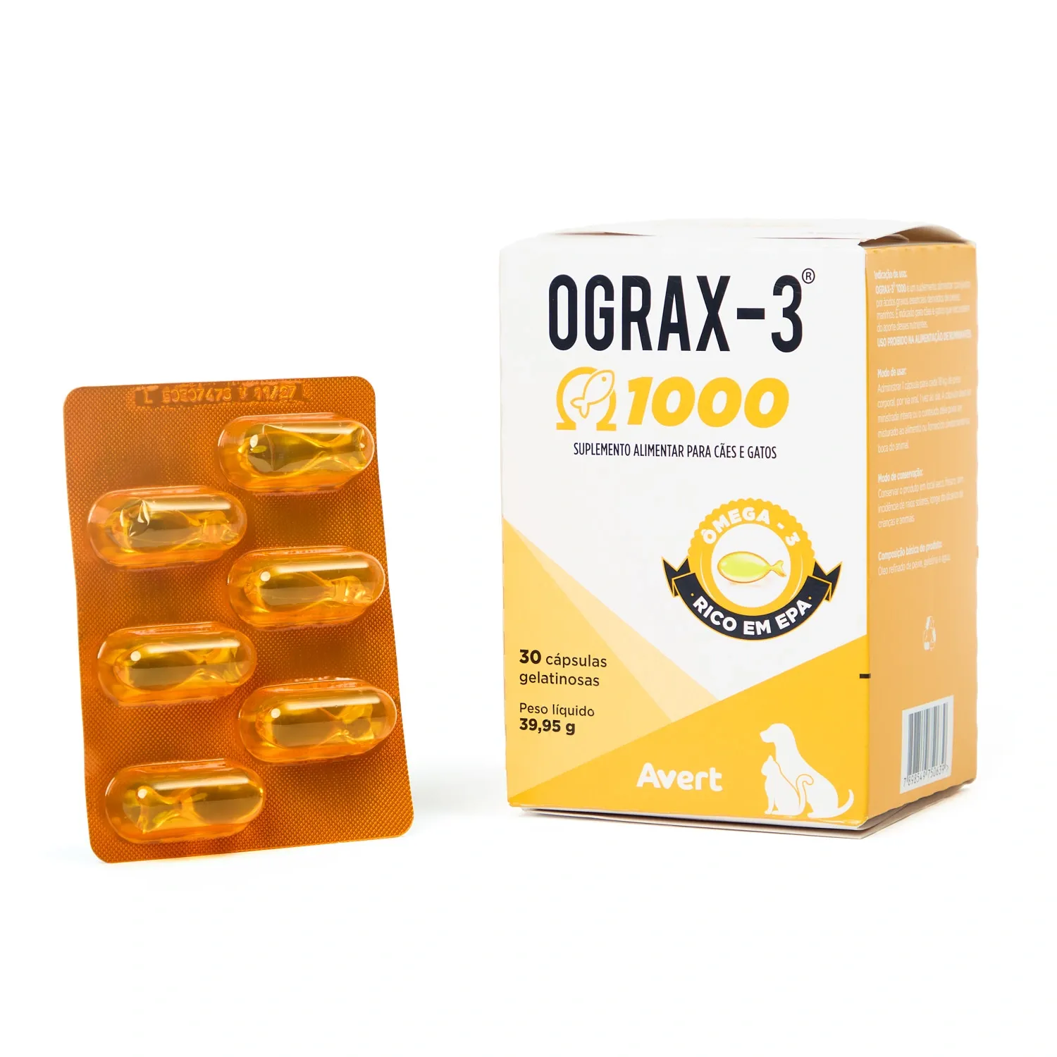 Ograx-3 1000mg para Cães e Gatos Avert
